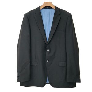 Equilibrio Milano Sport Blazer Coat Mens 44L Black Modern Fit Two Button Wool